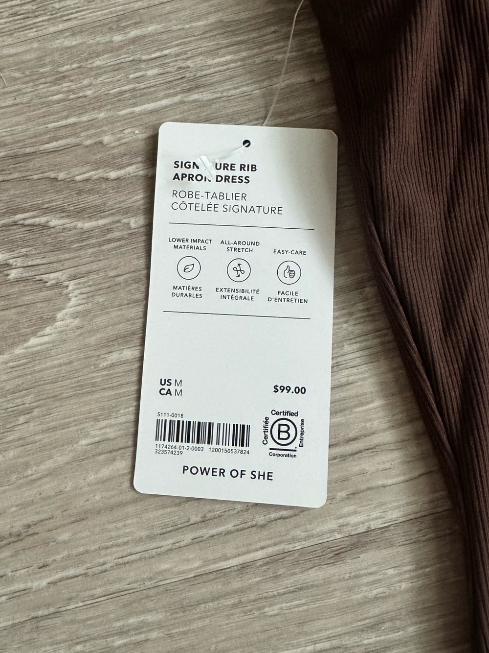 NWT Athleta Brown Signature Rib Apron Dress - Picture 5 of 6